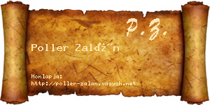 Poller Zalán névjegykártya